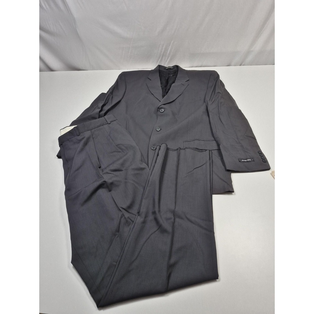 VTG Suit Mens 48 Gray Super 120s Wool 2 Piece 42x36 Business Wedding Canada NWT